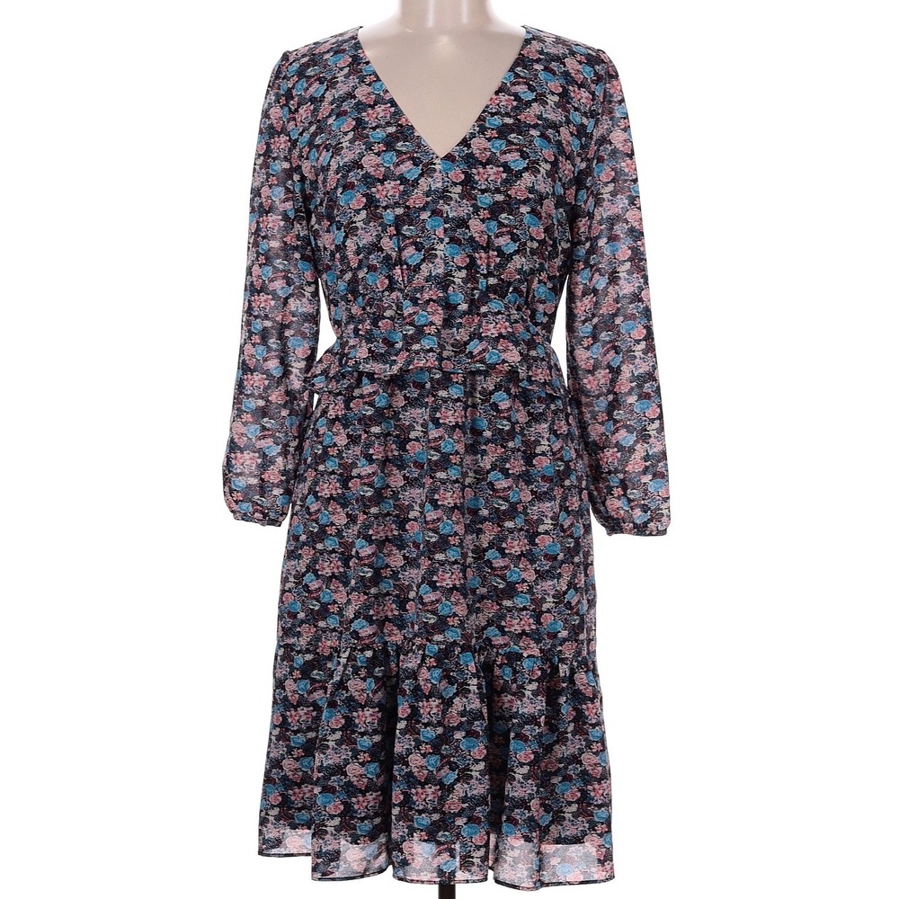 J.Crew Womens Floral V-Neck Ruffle Tiered Cottagecore Romantic Flowy Tea Party 6